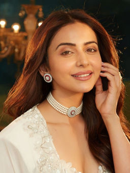 Accessher - Red Multistrand Pearl Necklace with Earrings with Earrings