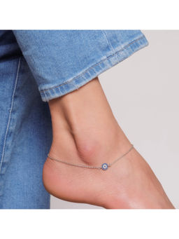 STERLYN - Multi-Color Evil Eye Sterling Silver Anklet