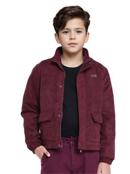 RARE ONES - Katpil Maroon Polyester Full Sleeve Solid Jacket - Rare Ones By Rare Rabbit