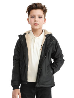 RARE ONES - Wrick Black Polyester Full Sleeve Solid Jacket - Rare Ones By Rare Rabbit