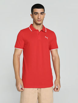 Puma - Collar Tipping Polo Mens Red T-Shirt