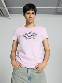 Puma - Printed Grow & Flourish Womens Purple T-Shirt