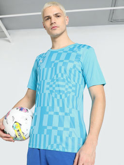 Puma - Individual Rise Printed Jersey Mens Blue T-Shirt