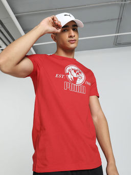 Puma - Essentials Graphic Mens Red T-Shirt