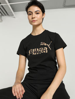 Puma - Essentials Animal Graphic Womens Black T-Shirt