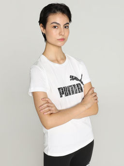 Puma - Essentials Animal Graphic Womens White T-Shirt