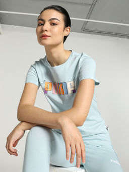 Puma - Essentials Solid Womens Blue T-Shirt