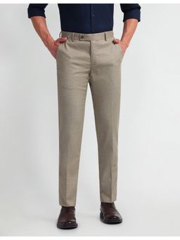 Arrow - Brown Mid Rise Tapered Fit Trousers