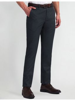 Arrow - Blue Mid Rise Tapered Fit Trousers