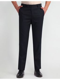 Arrow - Blue Mid Rise Tapered Fit Trousers