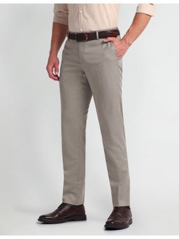 Arrow - Brown Mid Rise Tapered Fit Trousers