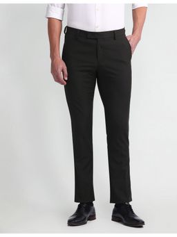 Arrow - Brown Solid Tapered Fit Trousers