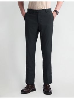 Arrow - Blue Mid Rise Tapered Fit Trousers