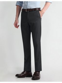Arrow - Blue Mid Rise Tapered Fit Trousers