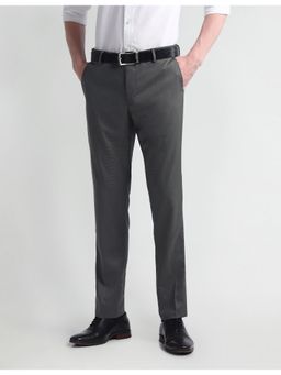 Arrow - Grey Tapered Fit Dobby Trousers