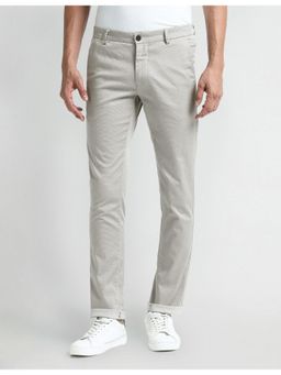 Arrow Sports - Grey Slim Fit Dobby Trousers