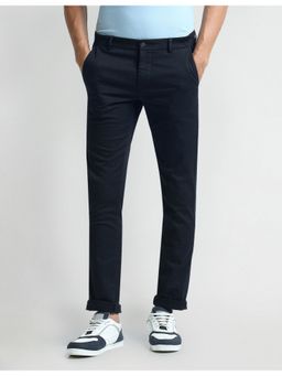 Arrow Sports - Blue Mid Rise Slim Fit Trousers