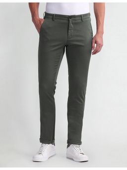 Arrow Sports - Grey Mid Rise Slim Fit Trousers