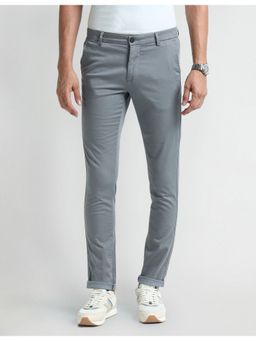Arrow Sports - Blue Mid Rise Slim Fit Trousers