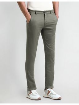 Arrow Sports - Green Mid Rise Slim Fit Trousers