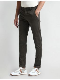 Arrow Sports - Brown Mid Rise Slim Fit Trousers