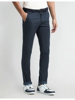 Arrow Sports - Blue Mid Rise Slim Fit Trousers