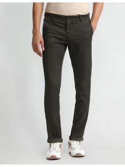 Arrow Sports - Green Mid Rise Slim Fit Trousers