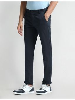 Arrow Sports - Blue Mid Rise Slim Fit Trousers