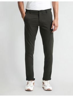 Arrow Sports - Green Slim Fit Twill Trousers