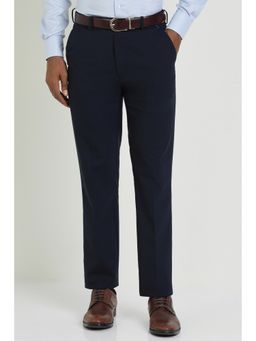 Allen Solly - Men Navy Blue Regular Fit Solid Formal Trousers