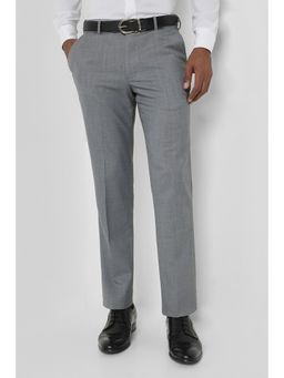 Allen Solly - Men Grey Slim Fit Textured Formal Trousers