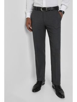 Allen Solly - Men Grey Slim Fit Textured Formal Trousers