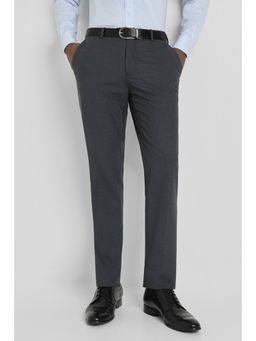 Allen Solly - Men Grey Slim Fit Textured Formal Trousers