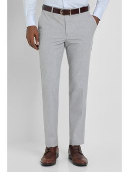 Allen Solly - Men Grey Slim Fit Textured Formal Trousers