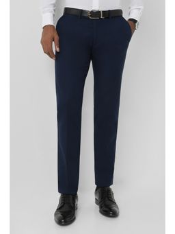 Allen Solly - Men Navy Blue Slim Fit Solid Formal Trousers