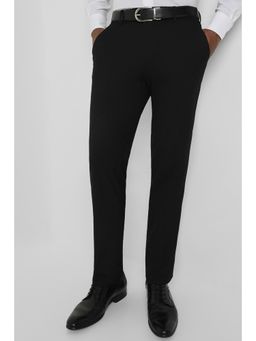 Allen Solly - Men Black Slim Fit Solid Formal Trousers