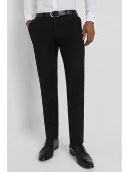 Allen Solly - Men Black Slim Fit Solid Formal Trousers