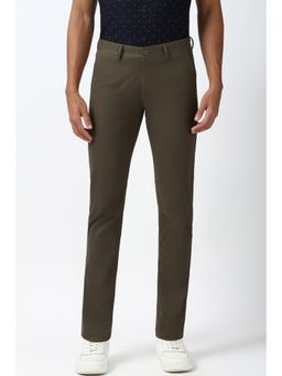 Peter England - Men Brown Solid Low Skinny Fit Trousers