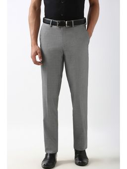 Peter England - Men Grey Slim Fit Trousers