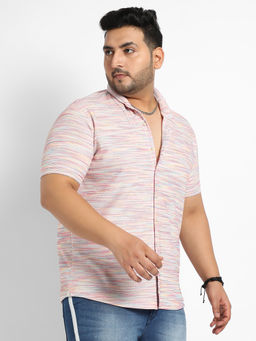 Instafab Plus - Mens Multicolour Honeycomb Knit Shirt