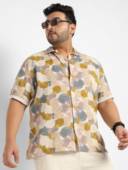Instafab Plus - Mens Multicolour Abstract Print Shirt