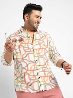 Instafab Plus - Mens Multicolour Flowing Vines Shirt