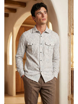 Simon Carter - Off White Paisley Casual Shirt
