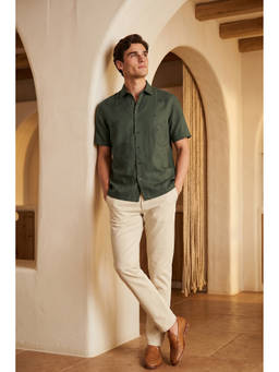 Simon Carter - Green Printed Casual Shirt