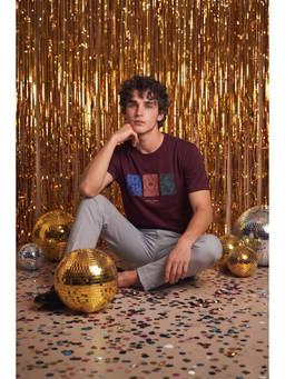 Simon Carter - Maroon Graphic Cotton Boxy Fit T-Shirt