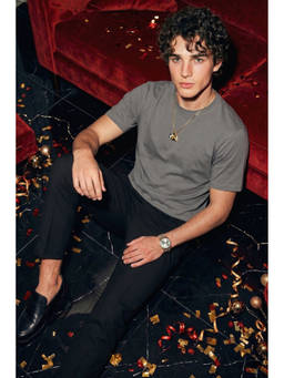 Simon Carter - Grey Solid Cotton Boxy Fit T-Shirt