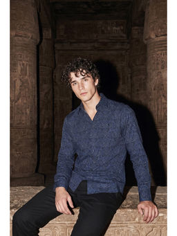 Simon Carter - Navy Blue Floral Printed Shirt