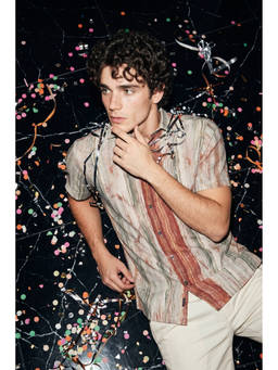 Simon Carter - Men Multi-Color Printed Half Sleeves Casual Regular Collar Shirt
