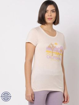 GAP - Peach Graphic Printed Slim Fit T-Shirt