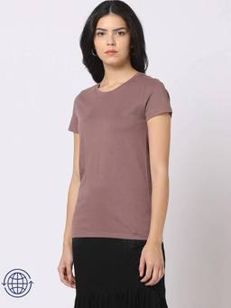 GAP - Mauve Relaxed Fit Solid T-Shirt